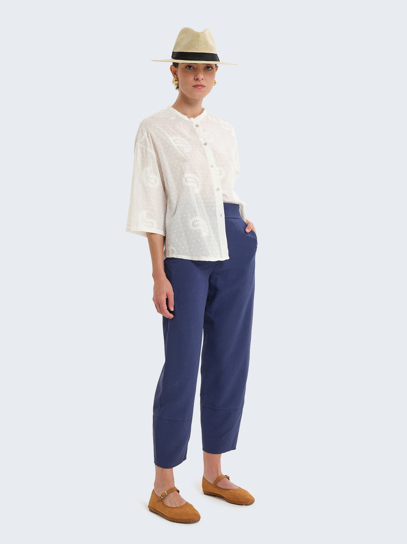 Camicia in cotone plumetis