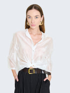 Short-sleeved organza shirt