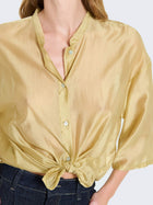 Short-sleeved organza shirt