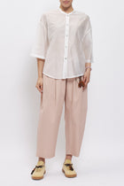 Camicia con fiocco e collo alla coreana