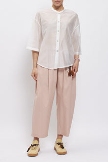 Camicia con fiocco e collo alla coreana