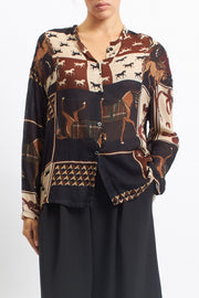 Camicia in lana con fiocco