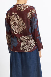 Camicia in lana con fantasia floreale