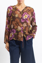 Camicia in lana con fantasia floreale