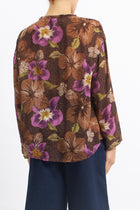 Camicia in lana con fantasia floreale