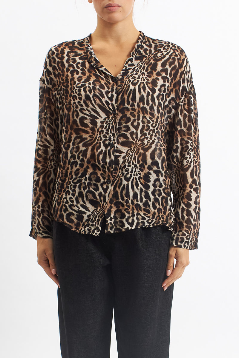 Camicia in lana con fiocco