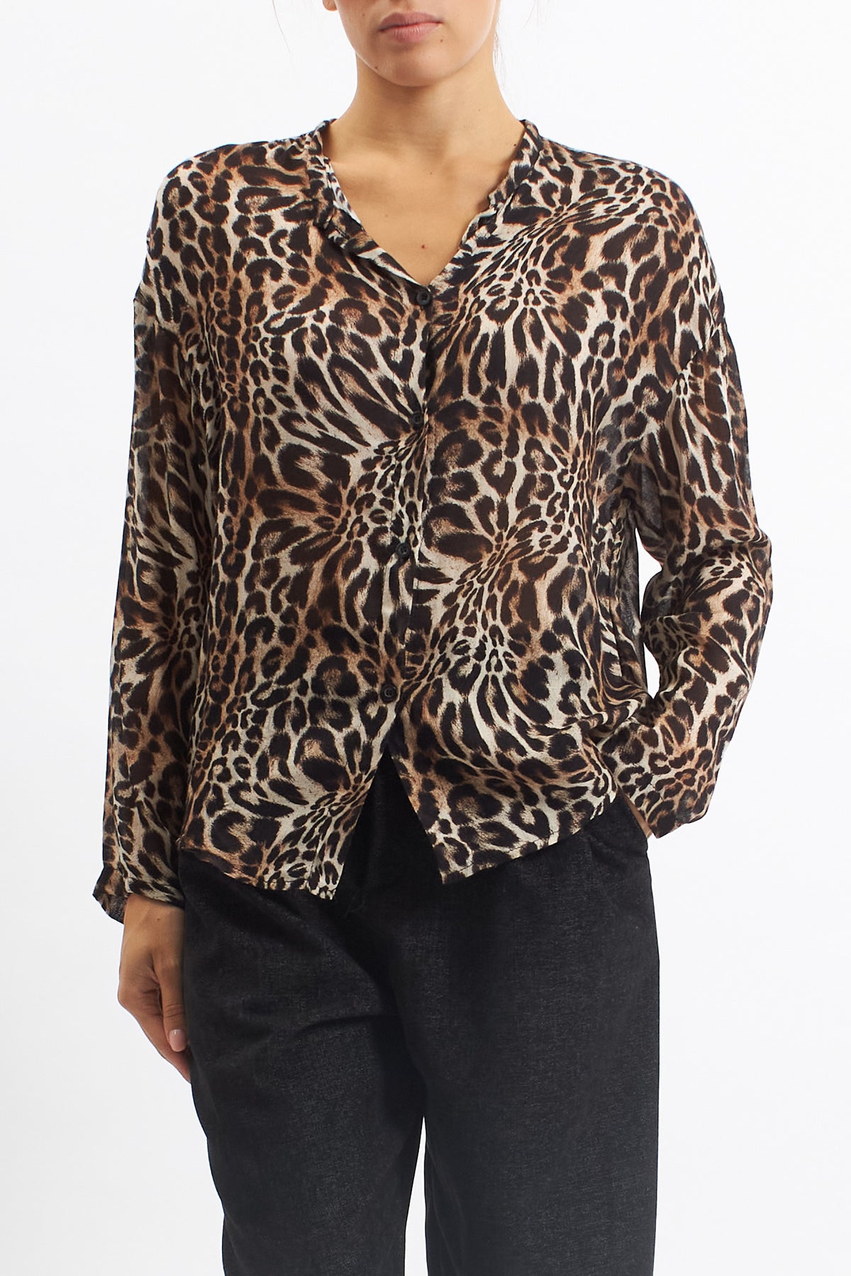 Camicia in lana con fiocco