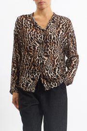 Camicia in lana con fiocco