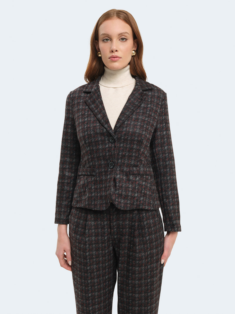 Giacca slim fit pied de poule