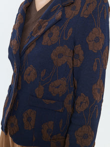Blazer in jaquard con fantasia floreale