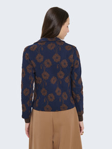 Blazer in jaquard con fantasia floreale