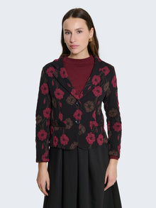 Blazer in jaquard con fantasia floreale
