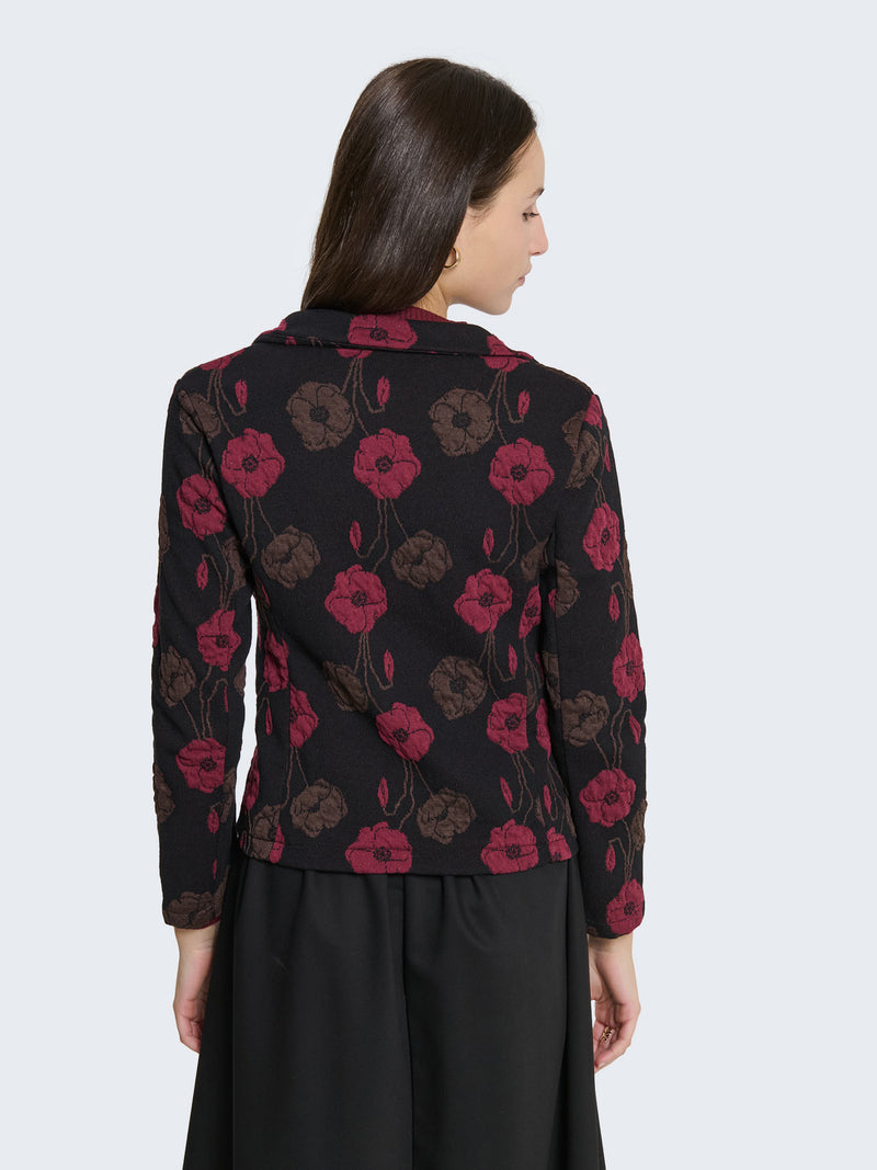Blazer in jaquard con fantasia floreale