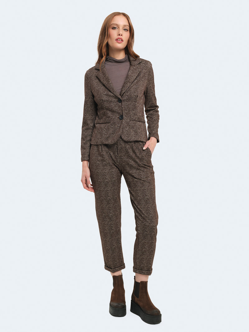 Pantaloni slim fit principe di galles