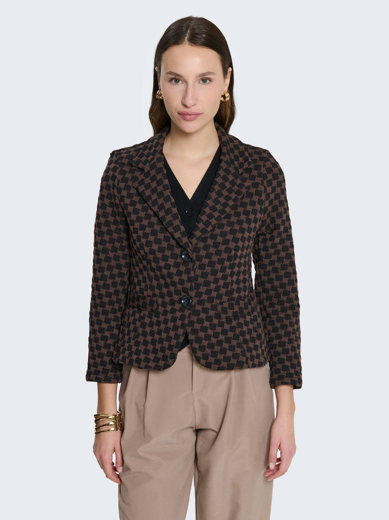 Blazer slim fit a scacchi