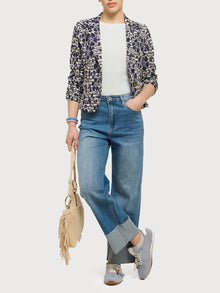 Giacca jacquard floreale