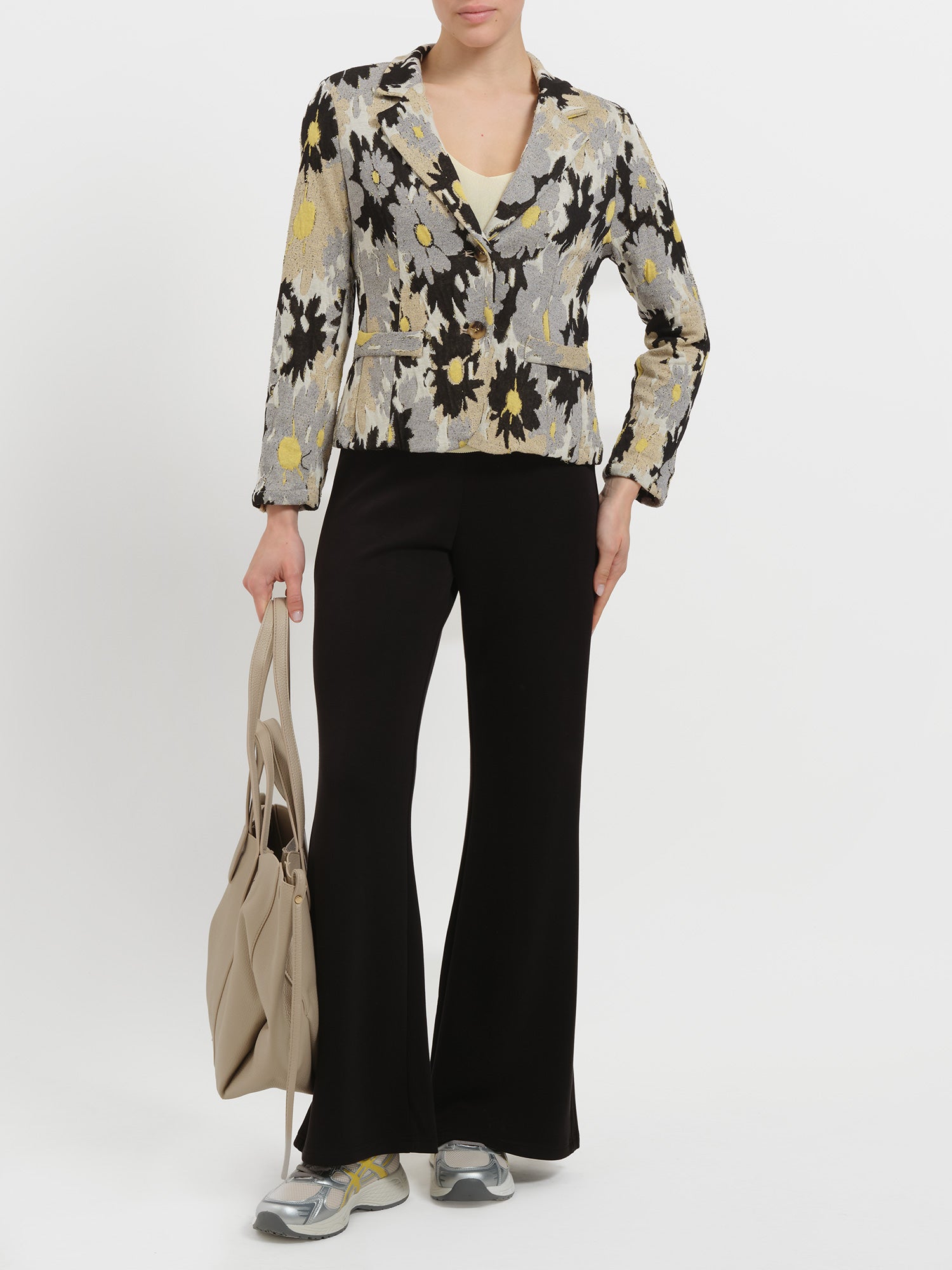 Giacca jacquard floreale