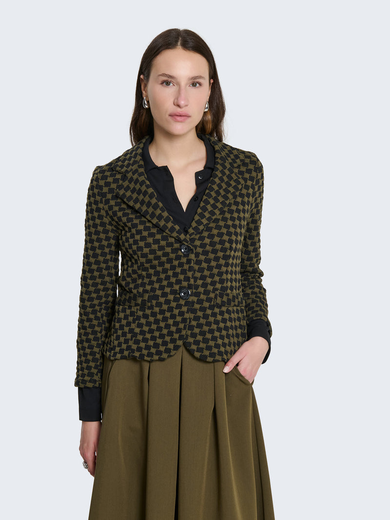 Blazer slim fit a scacchi