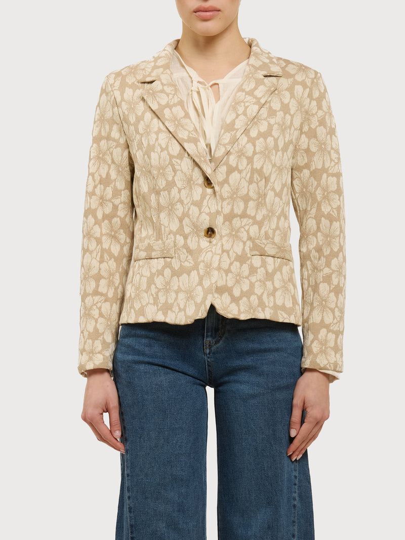 Giacca jacquard floreale