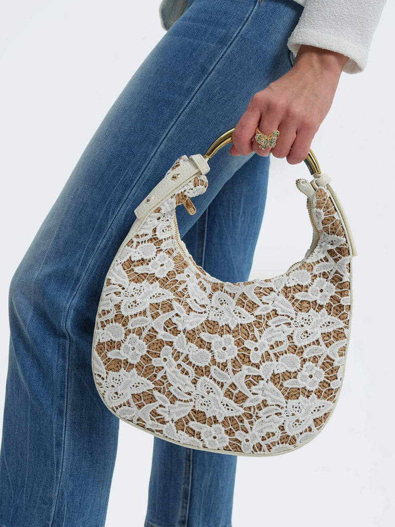 Borsa in rafia ricamata