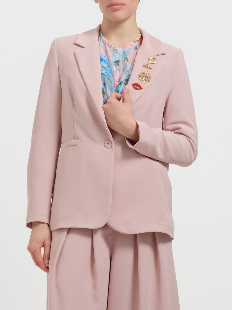Blazer con spille gioiello
