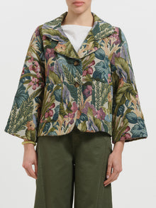 Giacca jacquard floreale oversize