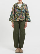 Giacca jacquard floreale oversize