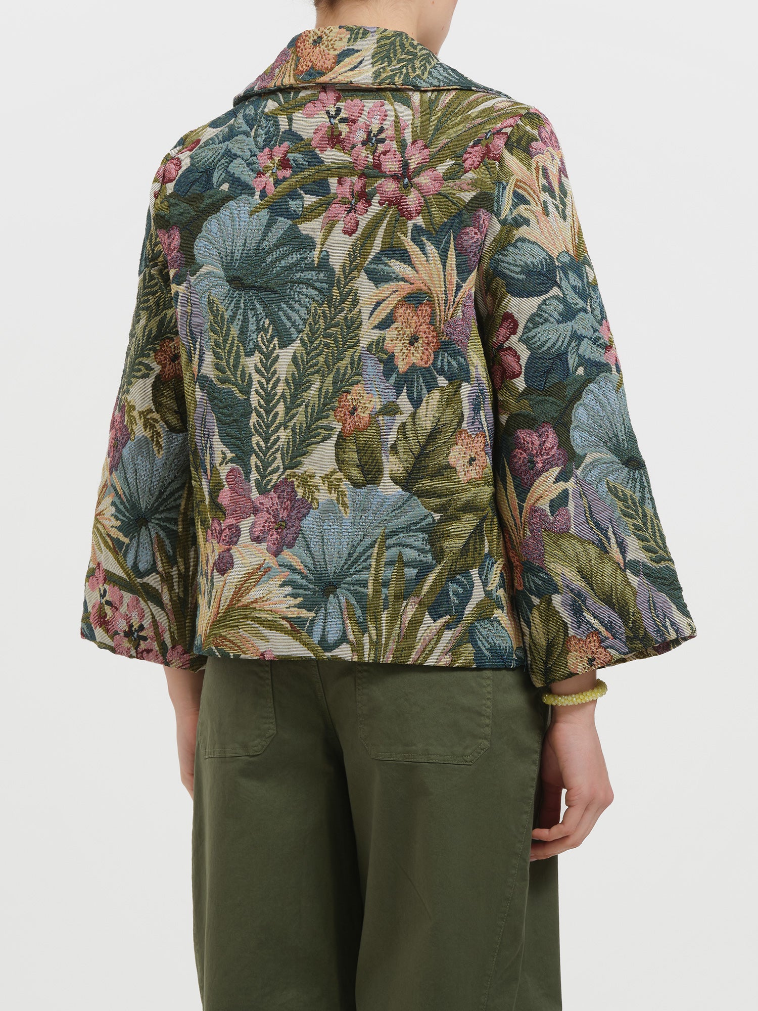 Giacca jacquard floreale oversize