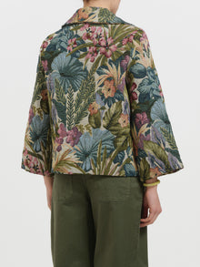 Giacca jacquard floreale oversize
