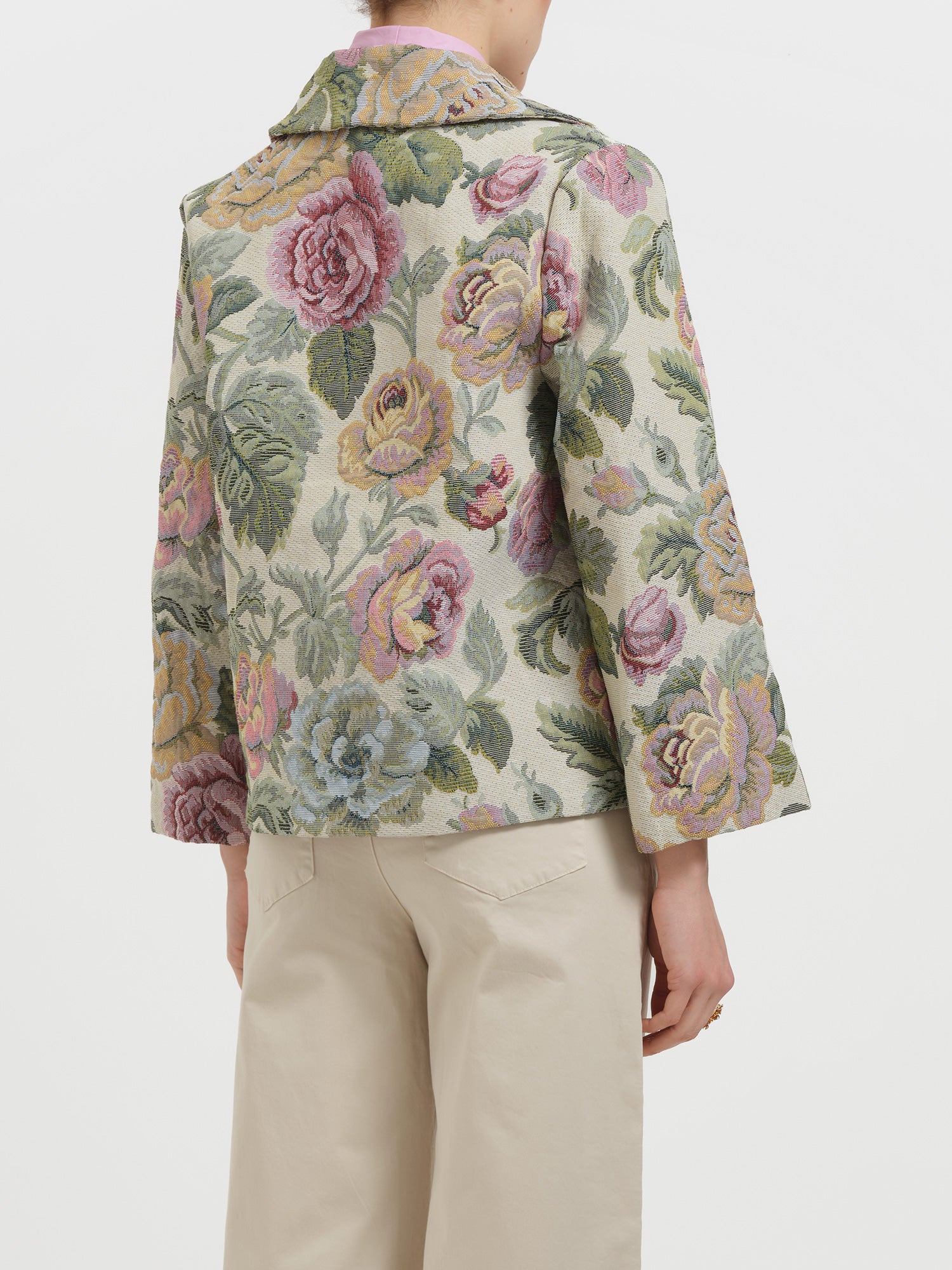 Giacca jacquard floreale oversize