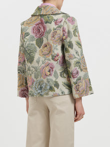 Giacca jacquard floreale oversize
