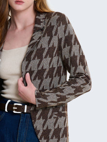 Blazer in lurex con fantasia geometrica