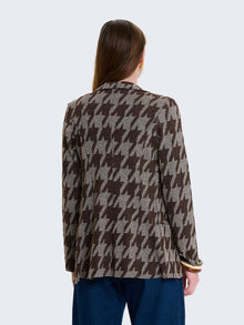 Blazer in lurex con fantasia geometrica