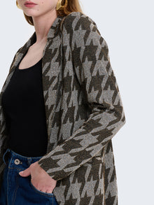 Blazer in lurex con fantasia geometrica
