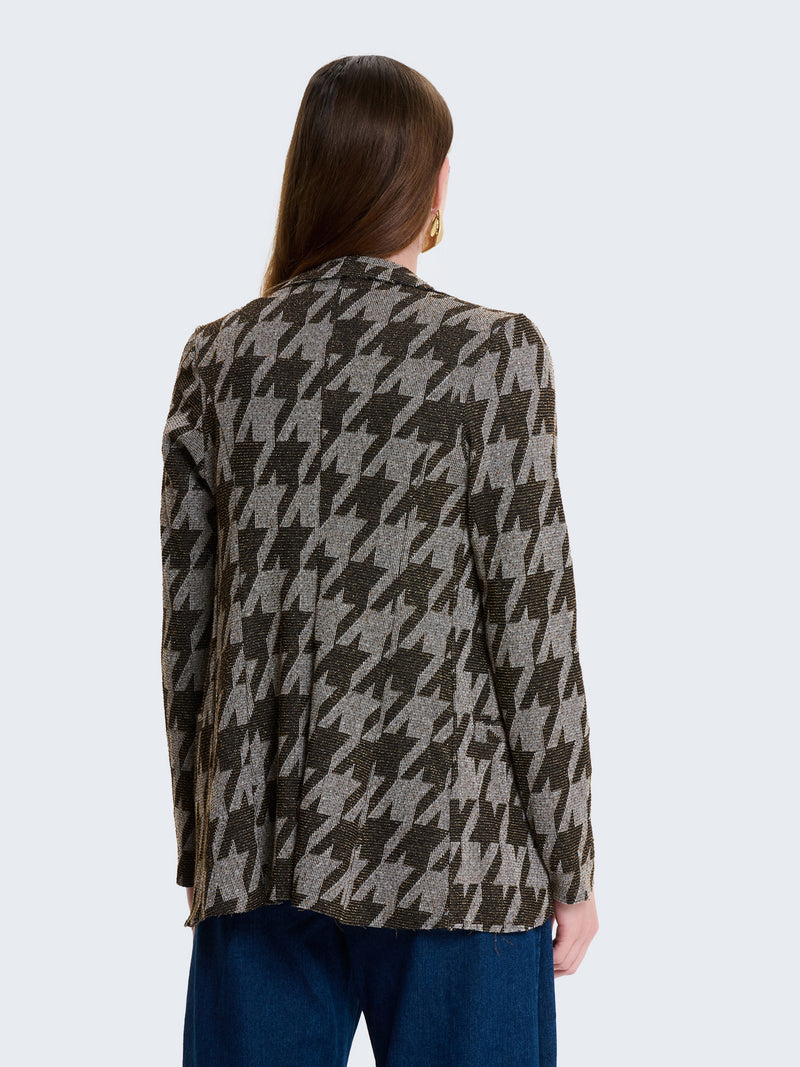 Blazer in lurex con fantasia geometrica