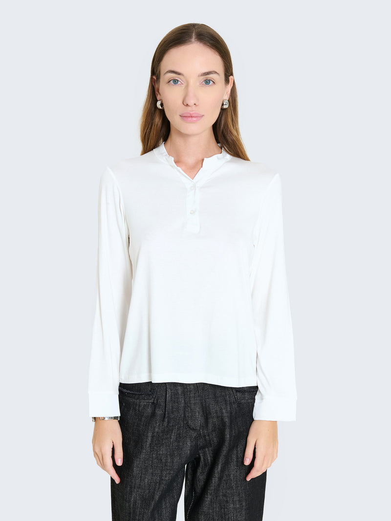 Maglia a maniche lunghe con dettagli in raso