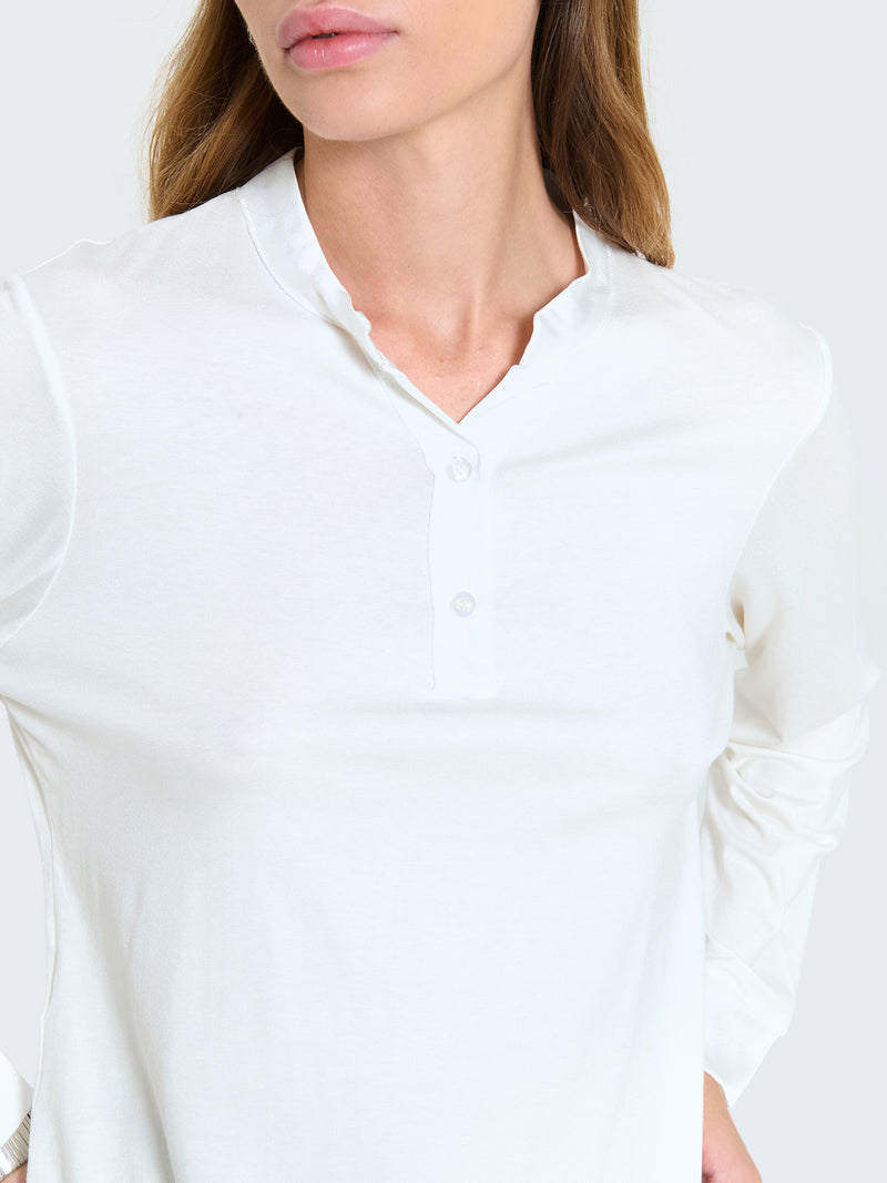 Maglia a maniche lunghe con dettagli in raso