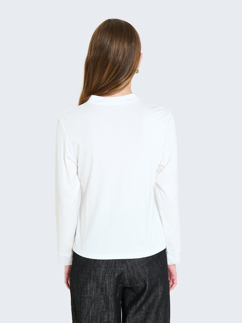 Maglia a maniche lunghe con dettagli in raso