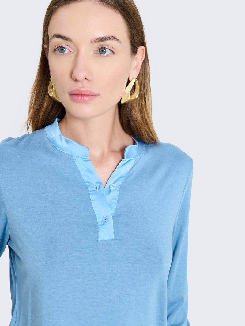 Maglia a maniche lunghe con dettagli in raso