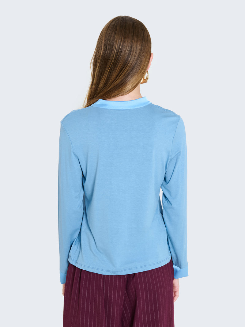 Maglia a maniche lunghe con dettagli in raso