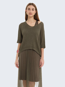 Abito con gonna in tulle e cardigan