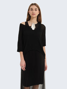 Abito con gonna in tulle e cardigan