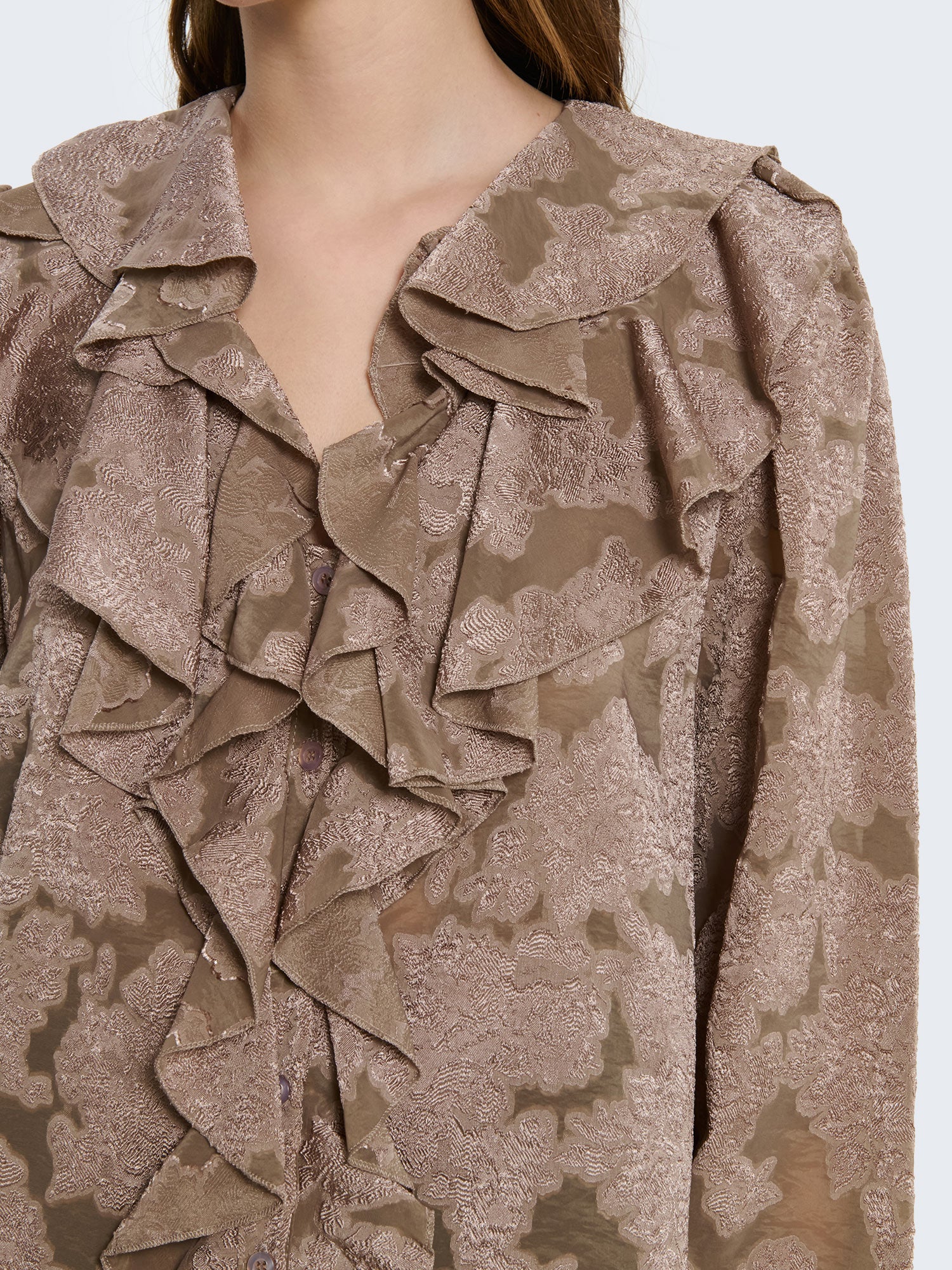 Camicia devorè con volant fantasia