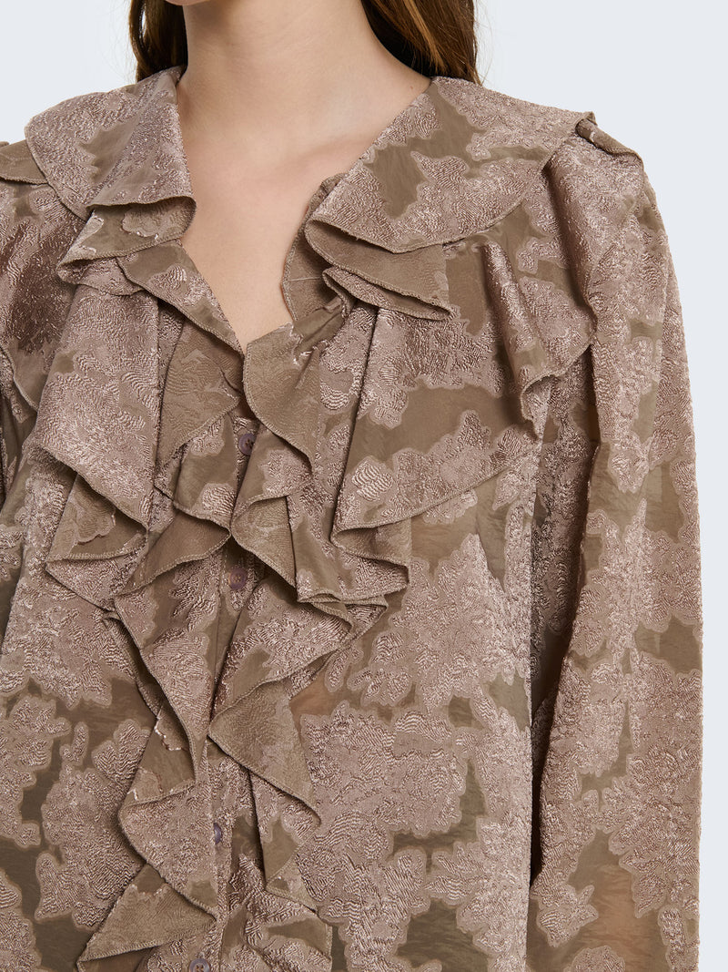 Camicia devorè con volant fantasia