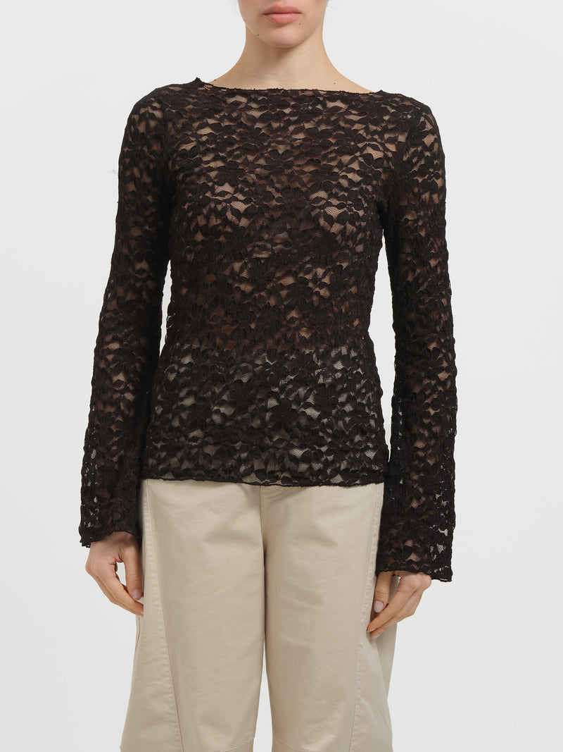 Maglia in pizzo floreale