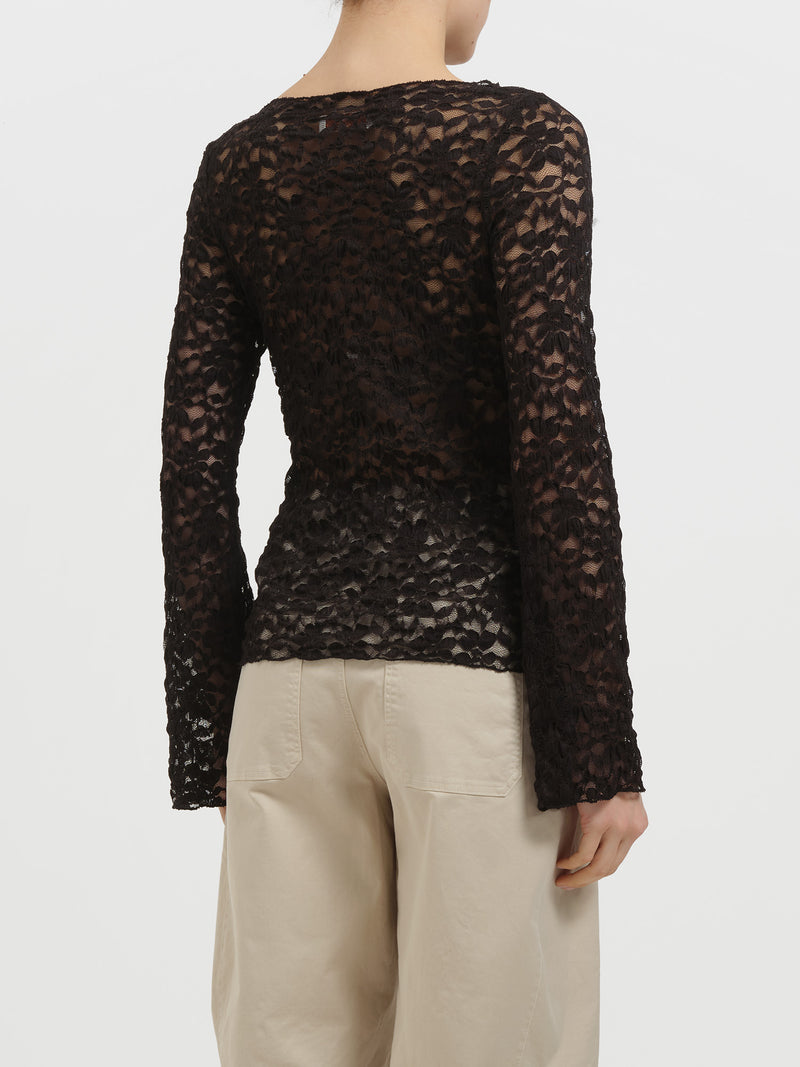 Maglia in pizzo floreale