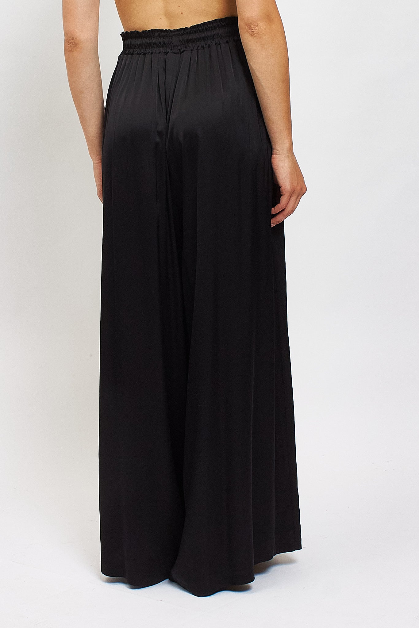Pantalone palazzo in raso con coulisse