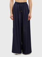 Palazzo trousers with drawstring