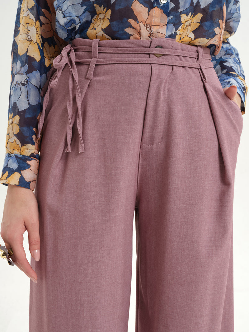 Pantaloni palazzo con lacci