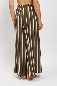 Pantalone palazzo a righe con cintura